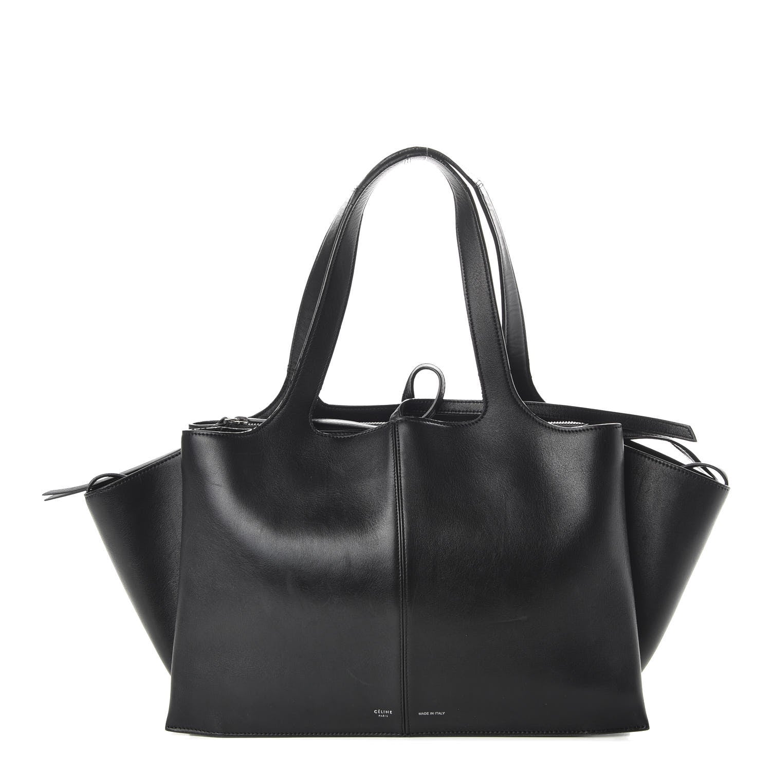 Celine Supple Natural Calfskin Medium Tri-Fold Bag Black 1 of 12