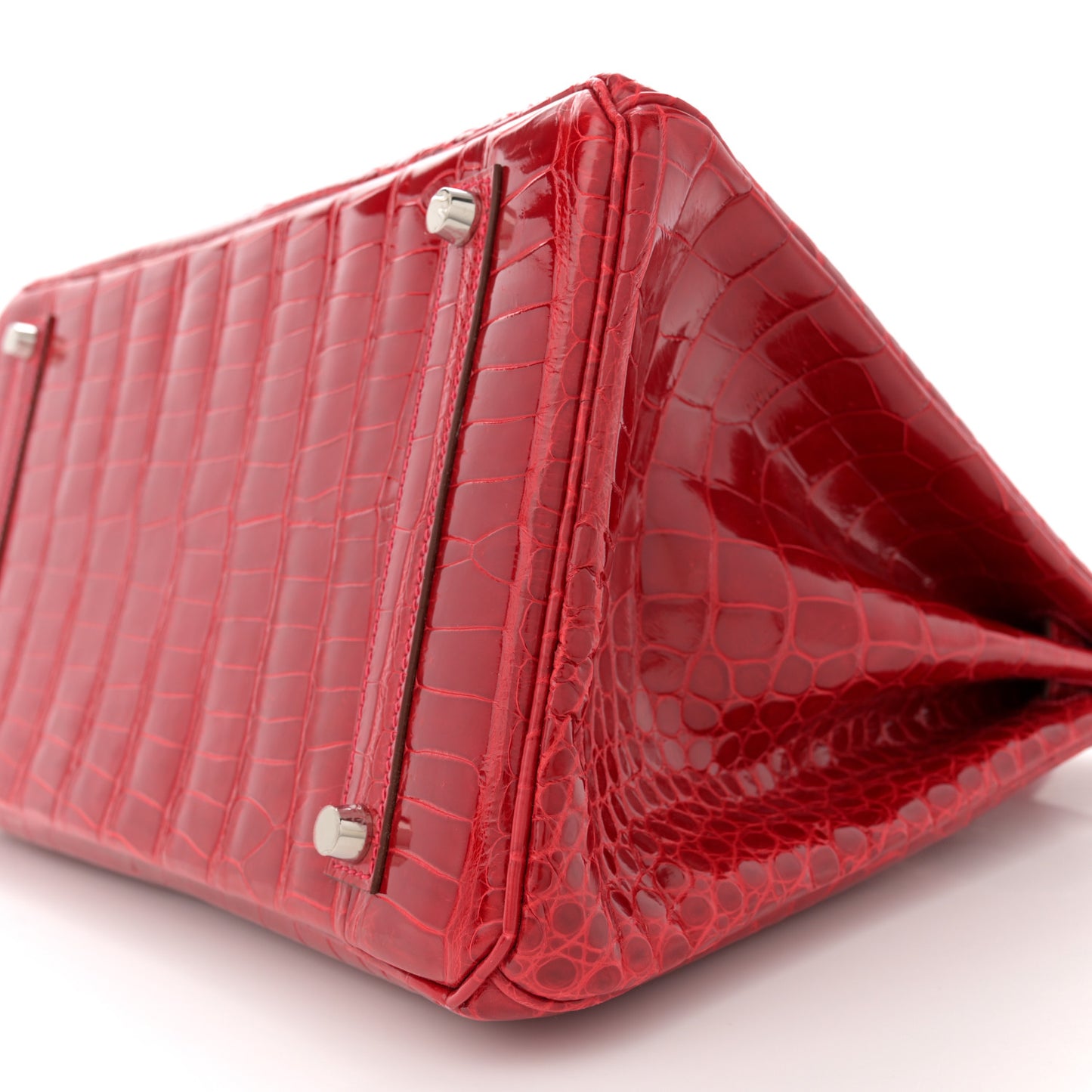 Shiny Porosus Crocodile Birkin 35 Rouge Casaque