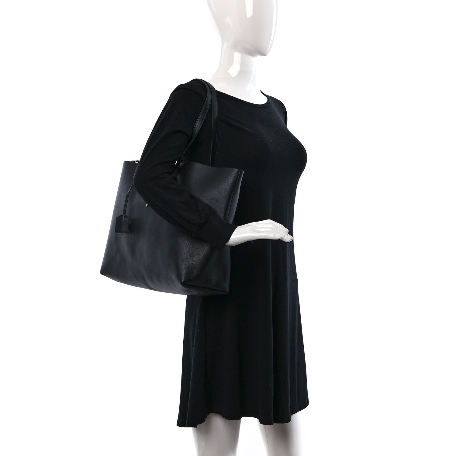 Saint Laurent Calfskin Large Shopping Tote Black 3 of 10