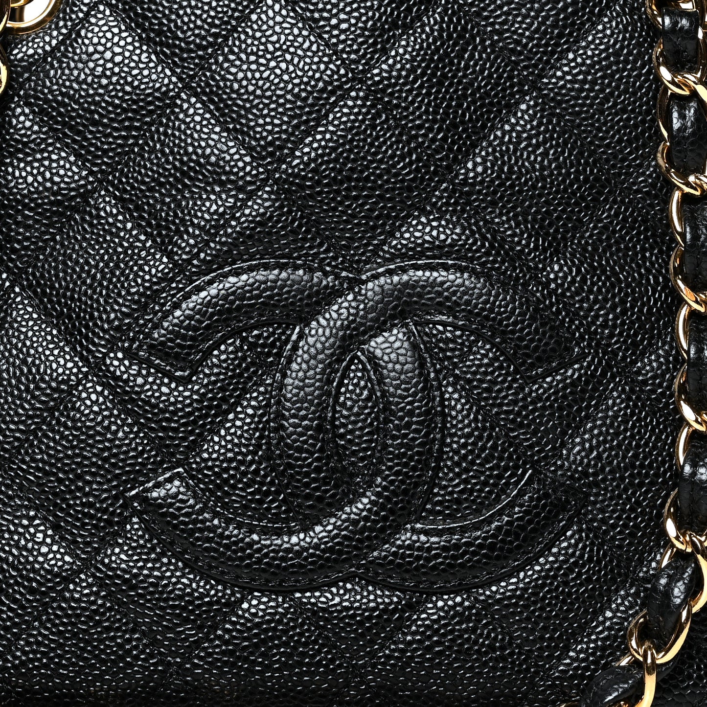 Caviar Quilted Petit Timeless Tote PTT Black