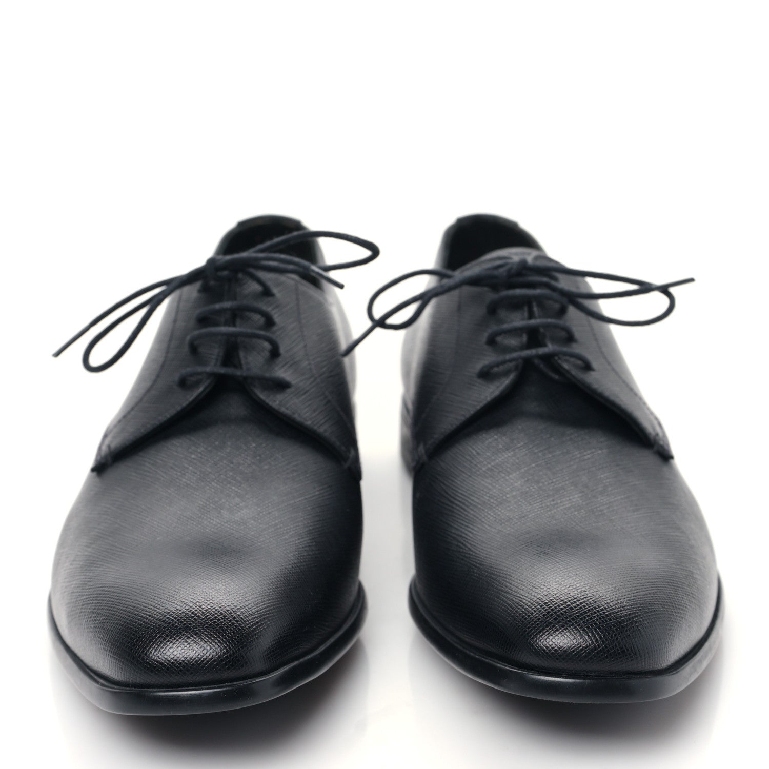 Prada Saffiano Mens Plain Toe Derby Loafers 8.5 Black 2 of 9