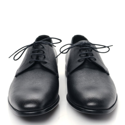 Prada Saffiano Mens Plain Toe Derby Loafers 8.5 Black 2 of 9