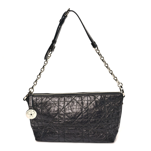 Christian Dior Crinkled Calfskin Macrocannage DiorStar Hobo Bag