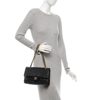 Chanel Lambskin Quilted Medium Double Flap Black 2 of 8
