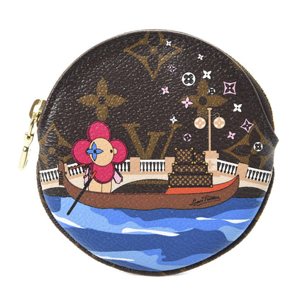 Louis Vuitton Monogram 2019 Christmas Animation Round Coin Purse Blue 1 of 7