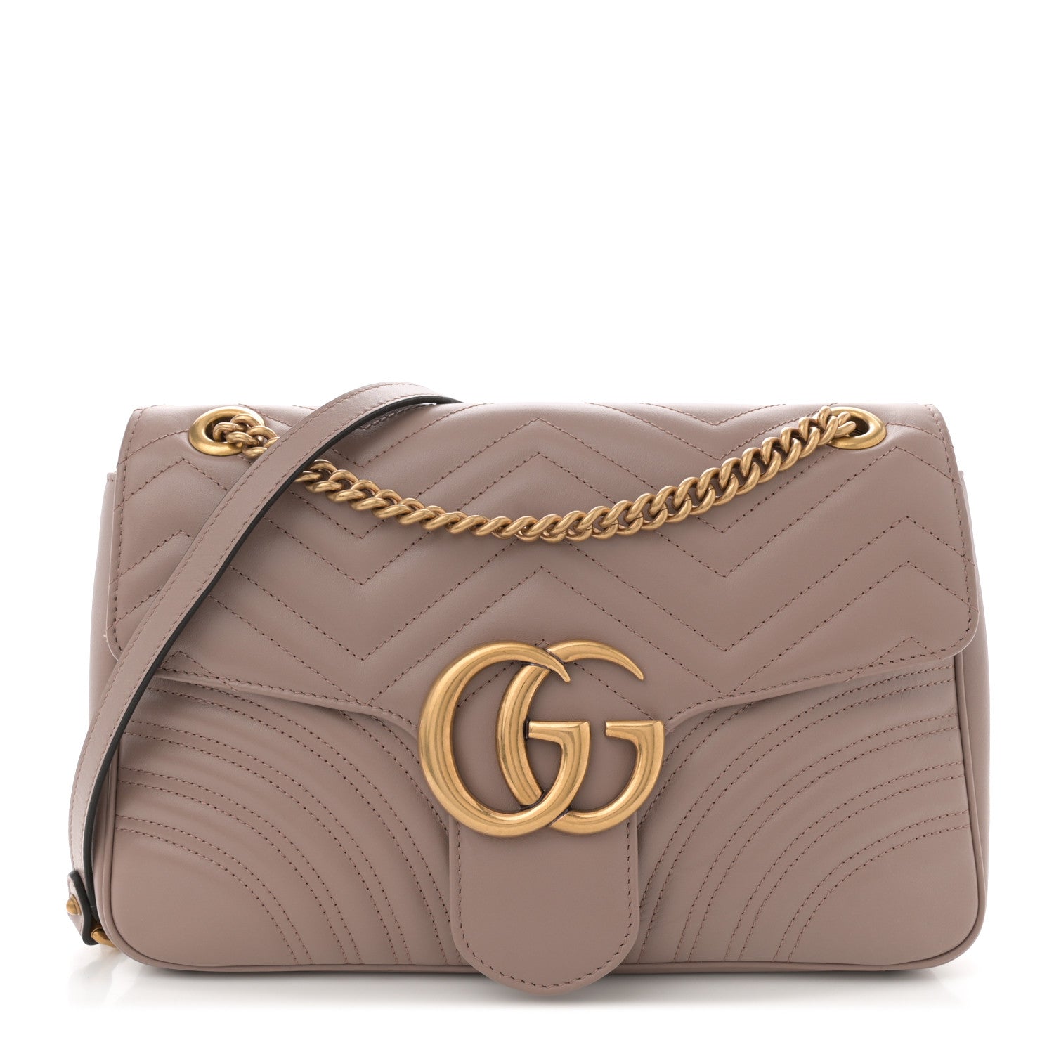 Gucci Calfskin Matelasse Medium GG Marmont Shoulder Bag Porcelain Rose 1 of 10