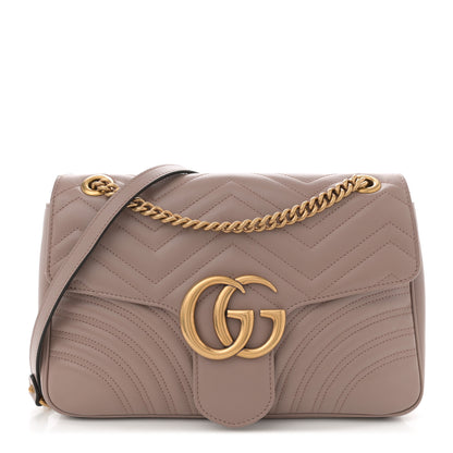Gucci Calfskin Matelasse Medium GG Marmont Shoulder Bag Porcelain Rose 1 of 10