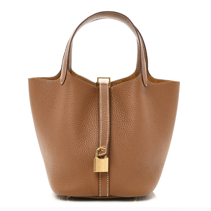 Hermes Taurillon Clemence Picotin Lock 18 PM Gold 1 of 11