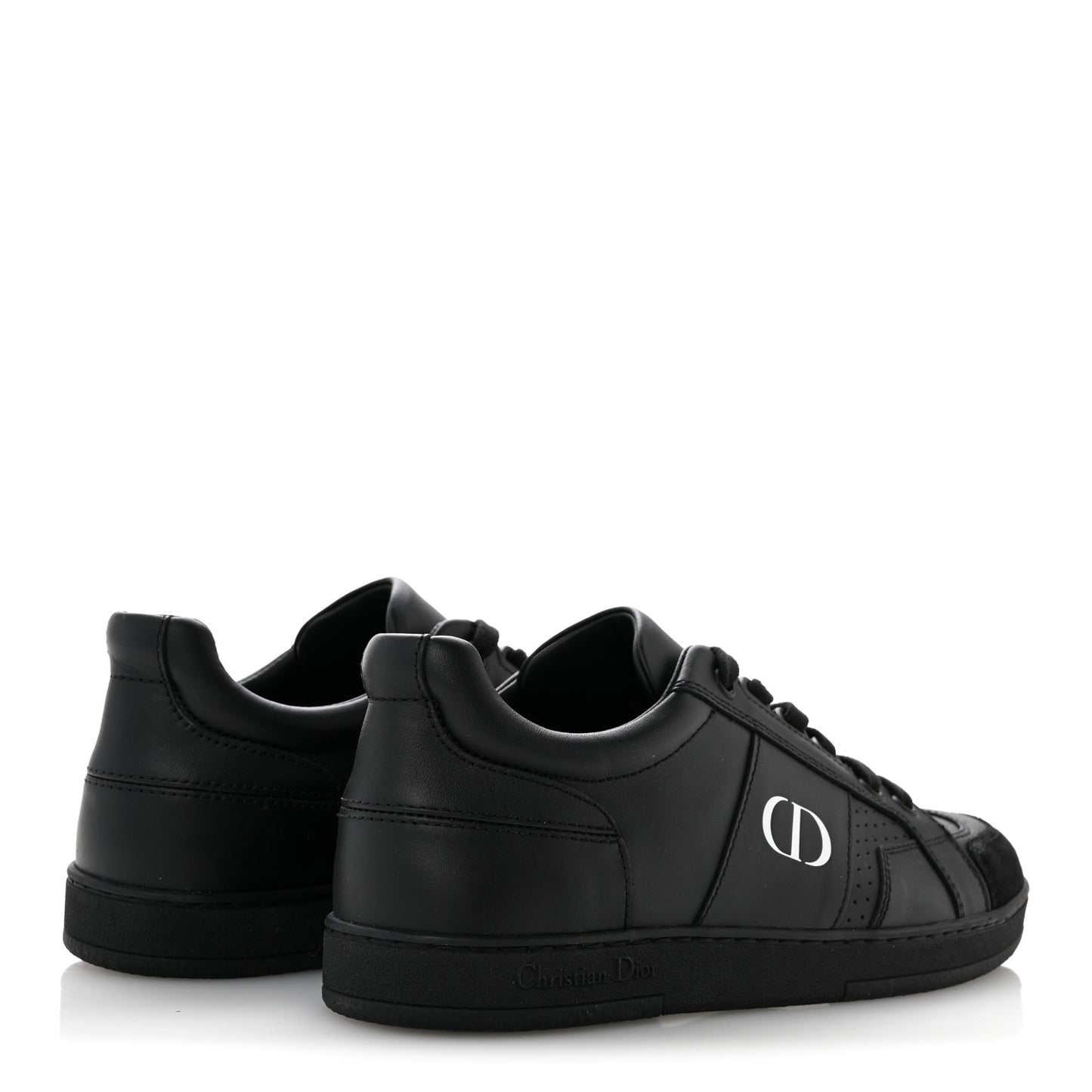 Calfskin Suede Logo Sneakers 36.5 Black