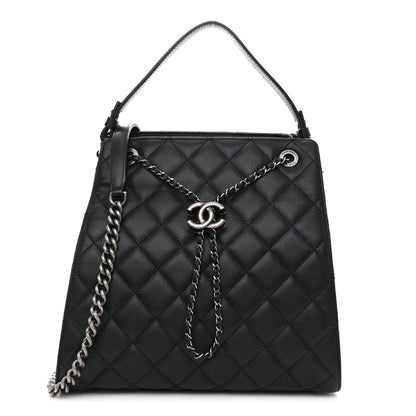 Chanel Caviar Quilted Medium CC Bucket Bag Black 1 of 14