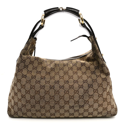 Gucci Monogram Medium Horsebit Chain Hobo Dark Brown 1 of 11