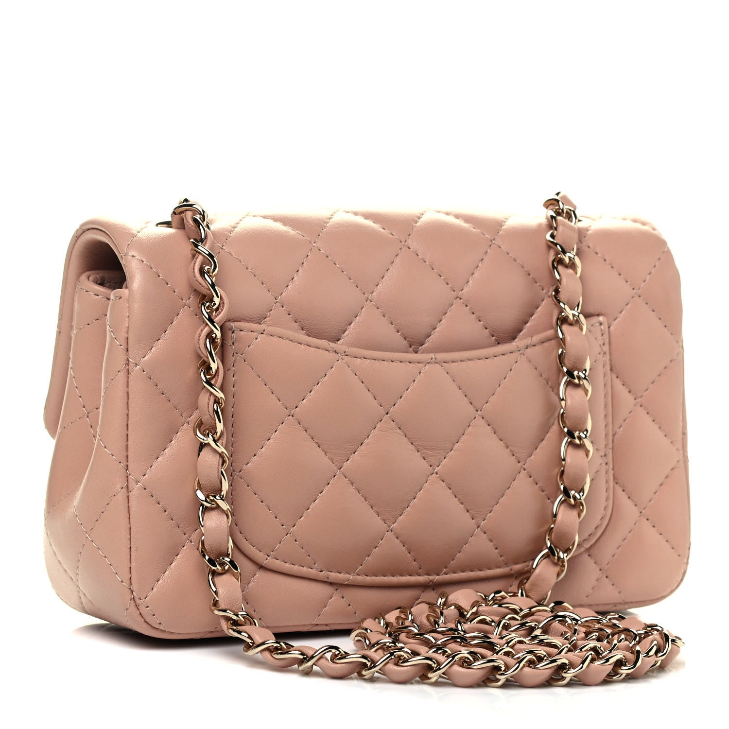 Chanel Lambskin Quilted Mini Rectangular Flap Beige 2 of 4