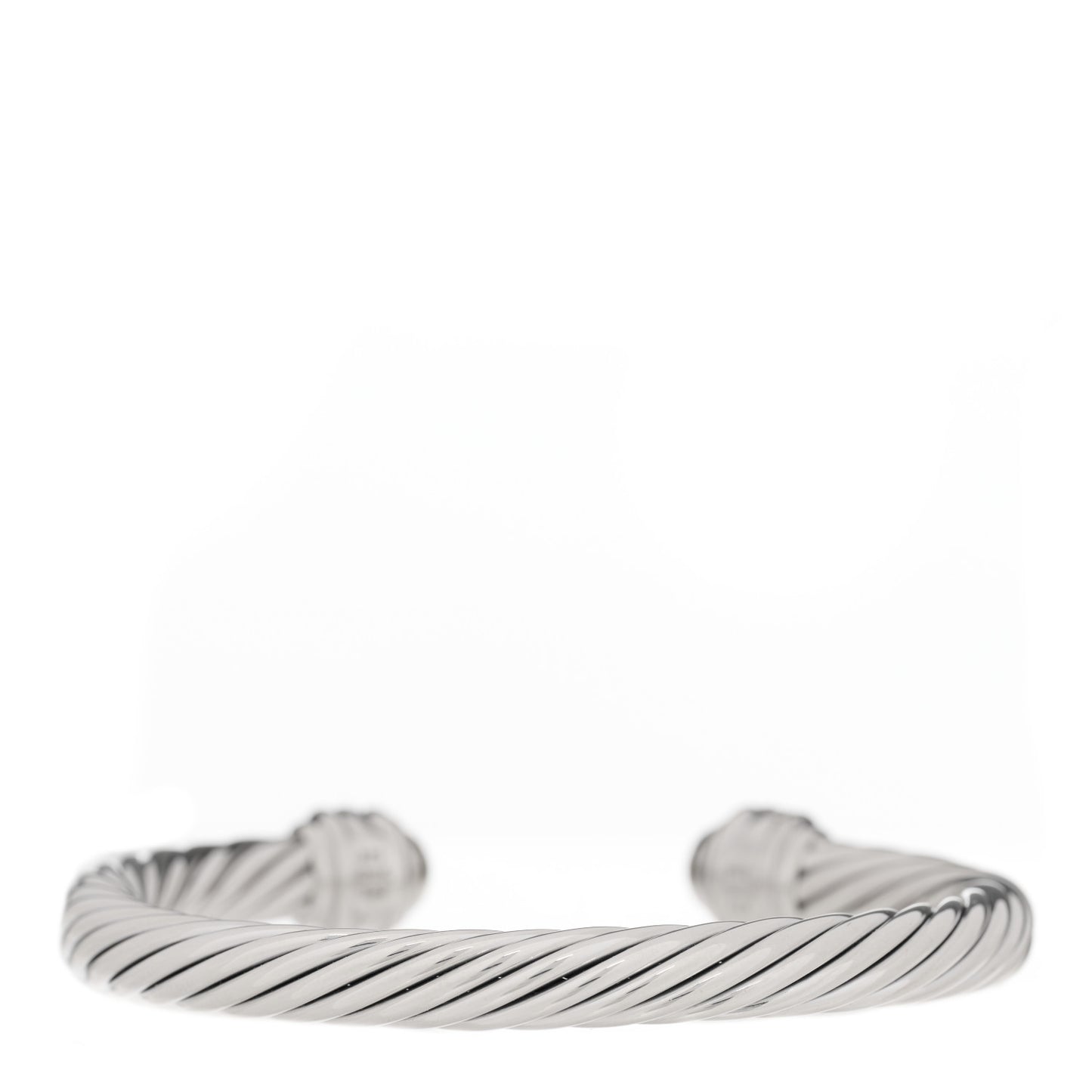 Sterling Silver 18K White Gold Diamond 7mm Cable Classics Bracelet