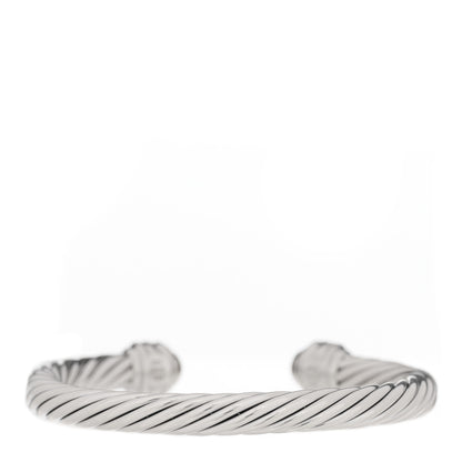 David Yurman Sterling Silver 18K White Gold Diamond 7mm Cable Classics Bracelet 2 of 3