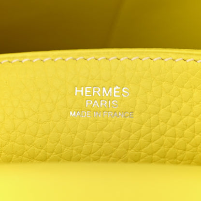 Hermes Taurillon Clemence Halzan 31 Lime 6 of 10