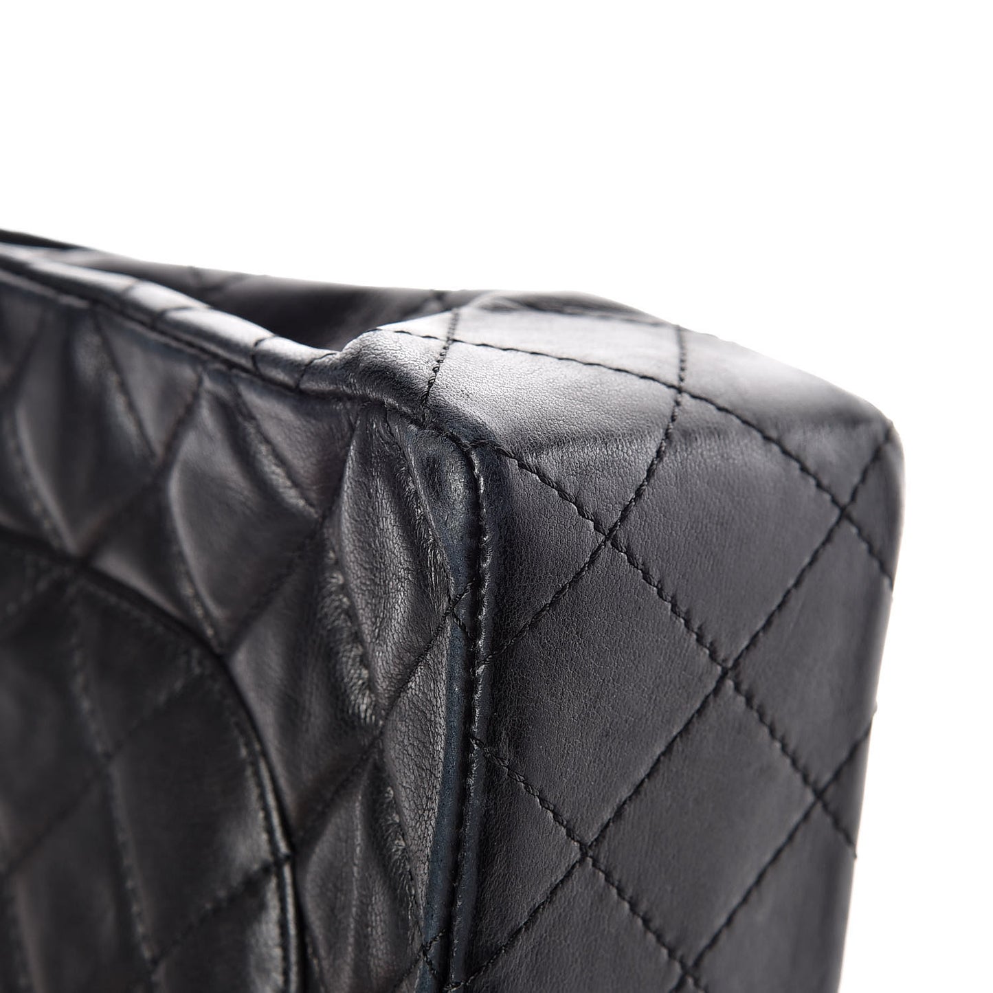 Lambskin Quilted Medium Double Flap Black