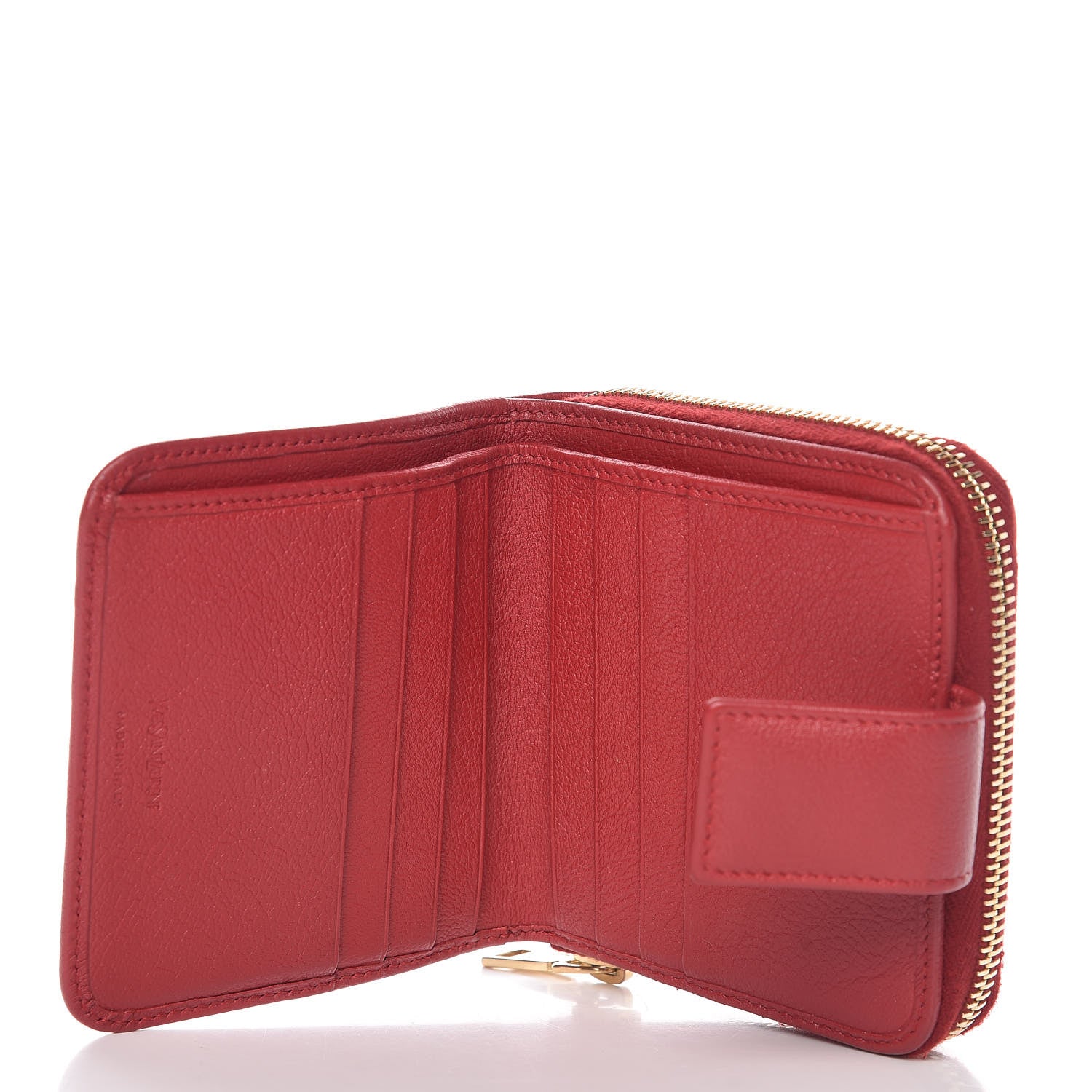Saint Laurent Goatskin Belle de Jour French Wallet Rouge Orient 5 of 6
