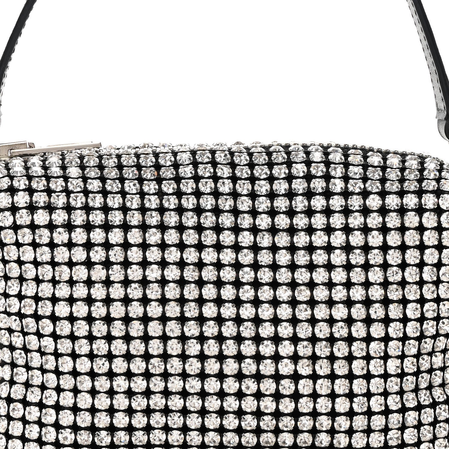 Alexander Wang Mesh Crystal Rhinestone Mini Heiress Pouch Black Silver 8 of 12