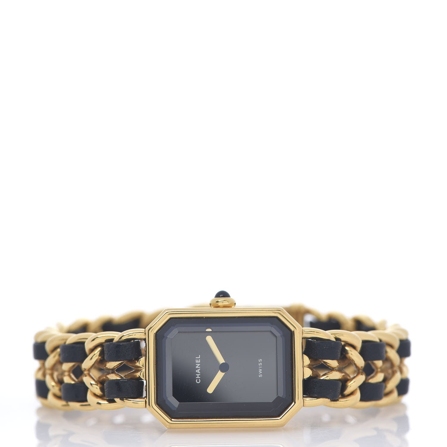 Chanel Stainless Steel Lambskin 20mm Chain Premiere Quartz Watch Gold L 2 of 4