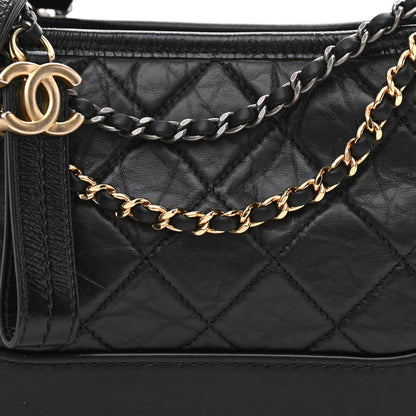 Chanel Aged Calfskin Quilted Small Gabrielle Hobo Black 7 of 9