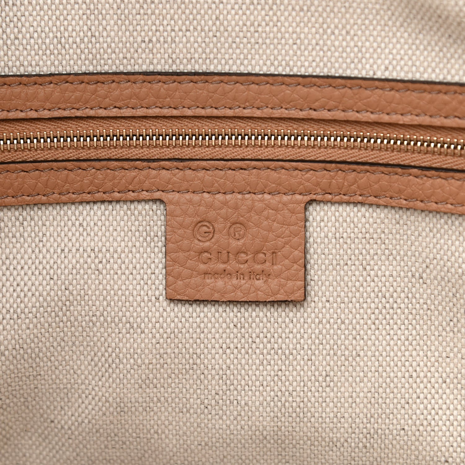 Gucci Pebbled Calfskin Medium Soho Chain Shoulder Bag Camelia 6 of 10