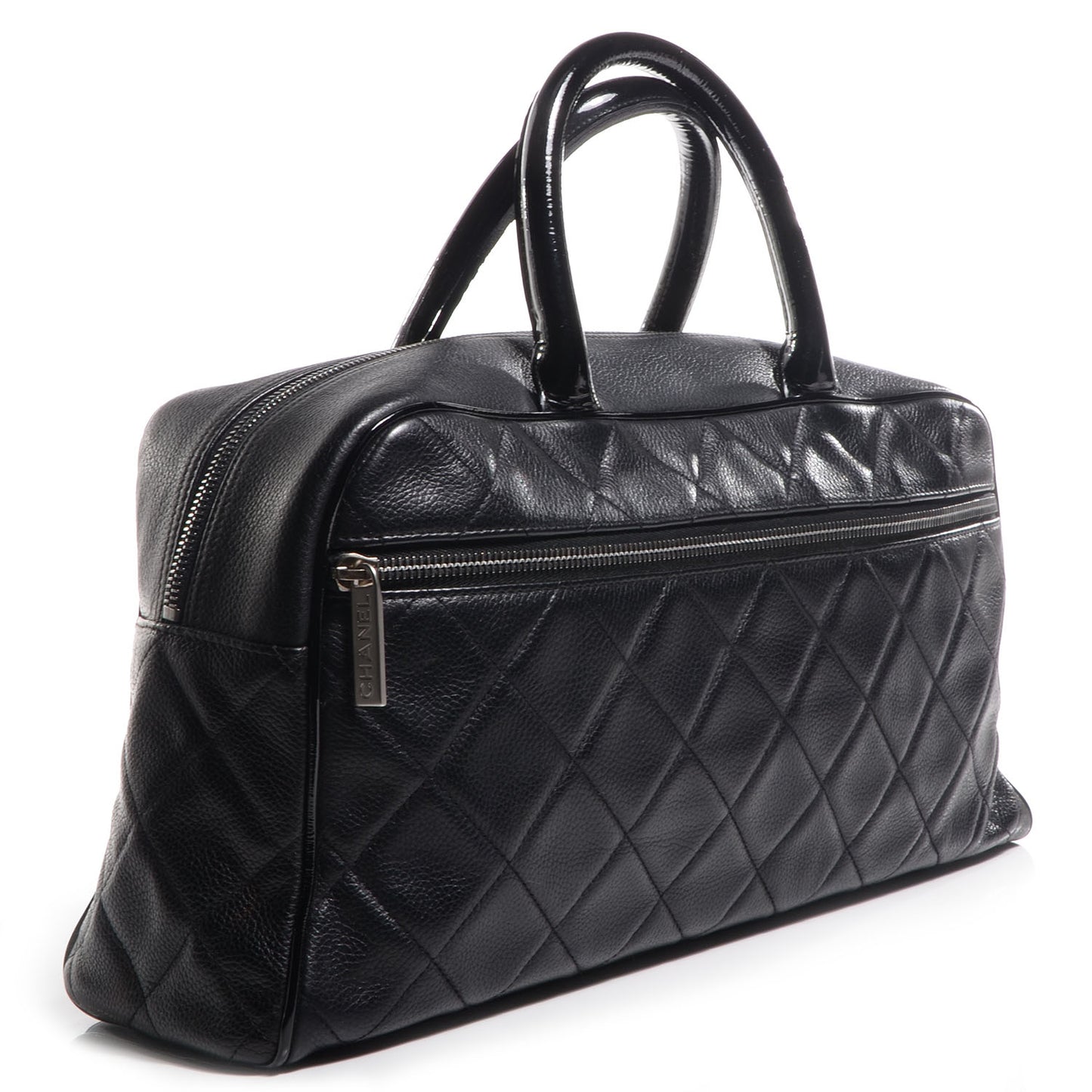 Caviar Patent Large Bowler Black
