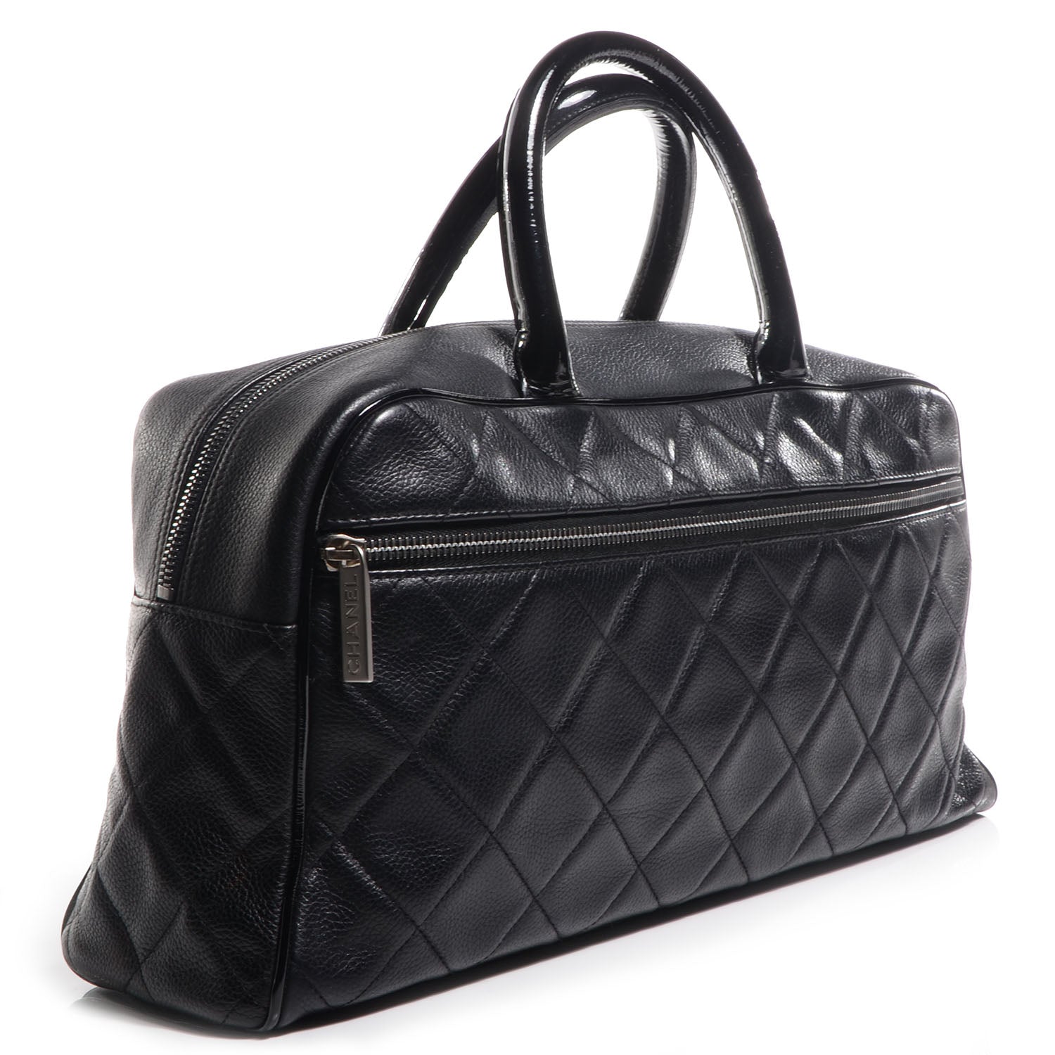 Chanel Caviar Patent Large Bowler Black 3 of 7