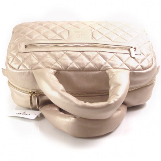 Chanel Lambskin COCO Cocoon Bowler Light Gold 7 of 12