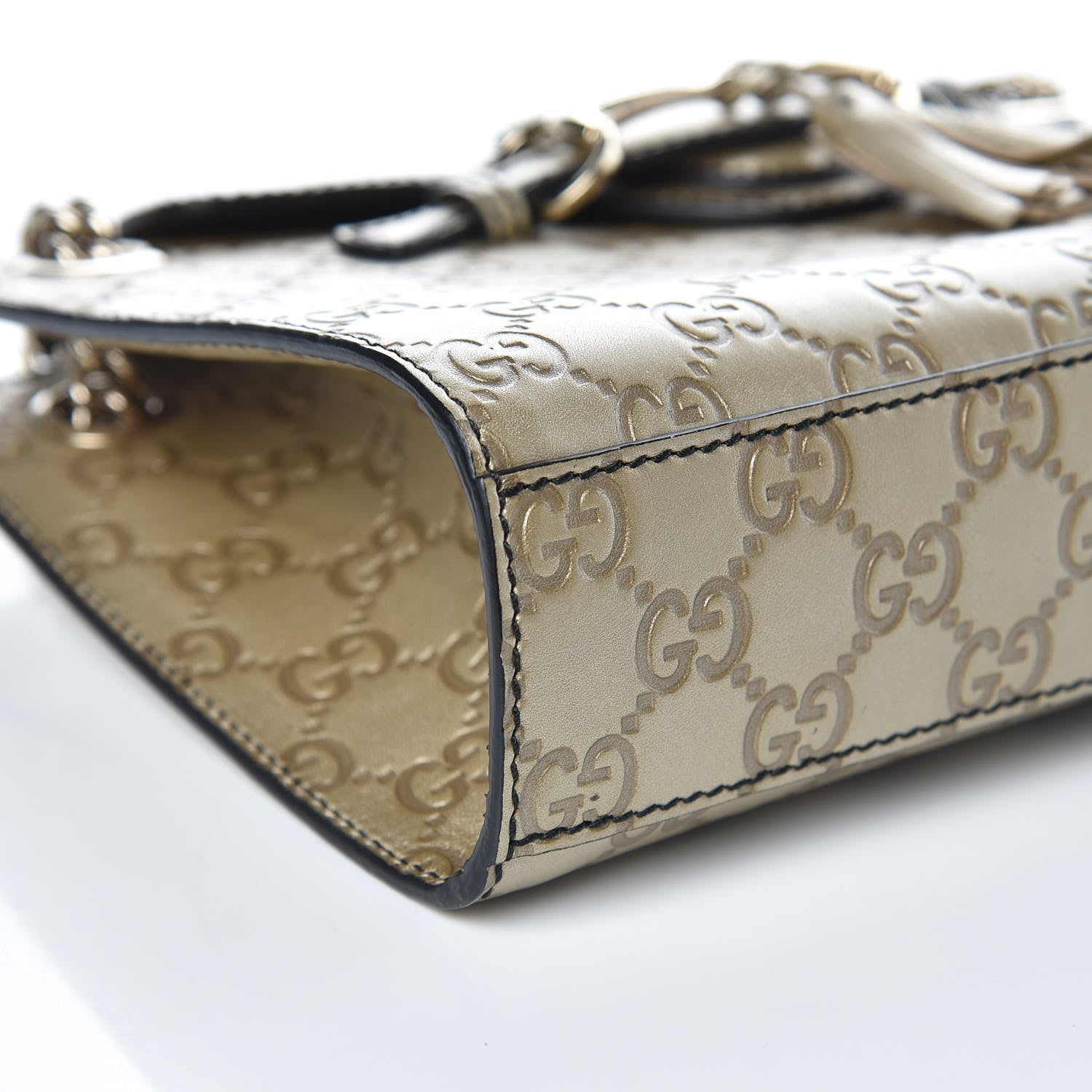 Gucci Guccissima Small Emily Shoulder Bag Gold 8 of 10