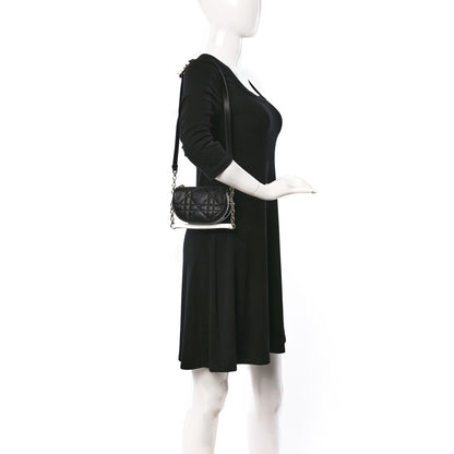 Christian Dior Lambskin Cannage Mini Dior Vibe Hobo Bag Black 2 of 10