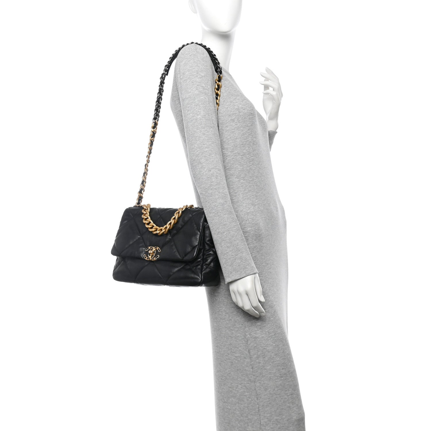 Chanel Lambskin Quilted Large Chanel 19 Flap Black 2 of 10