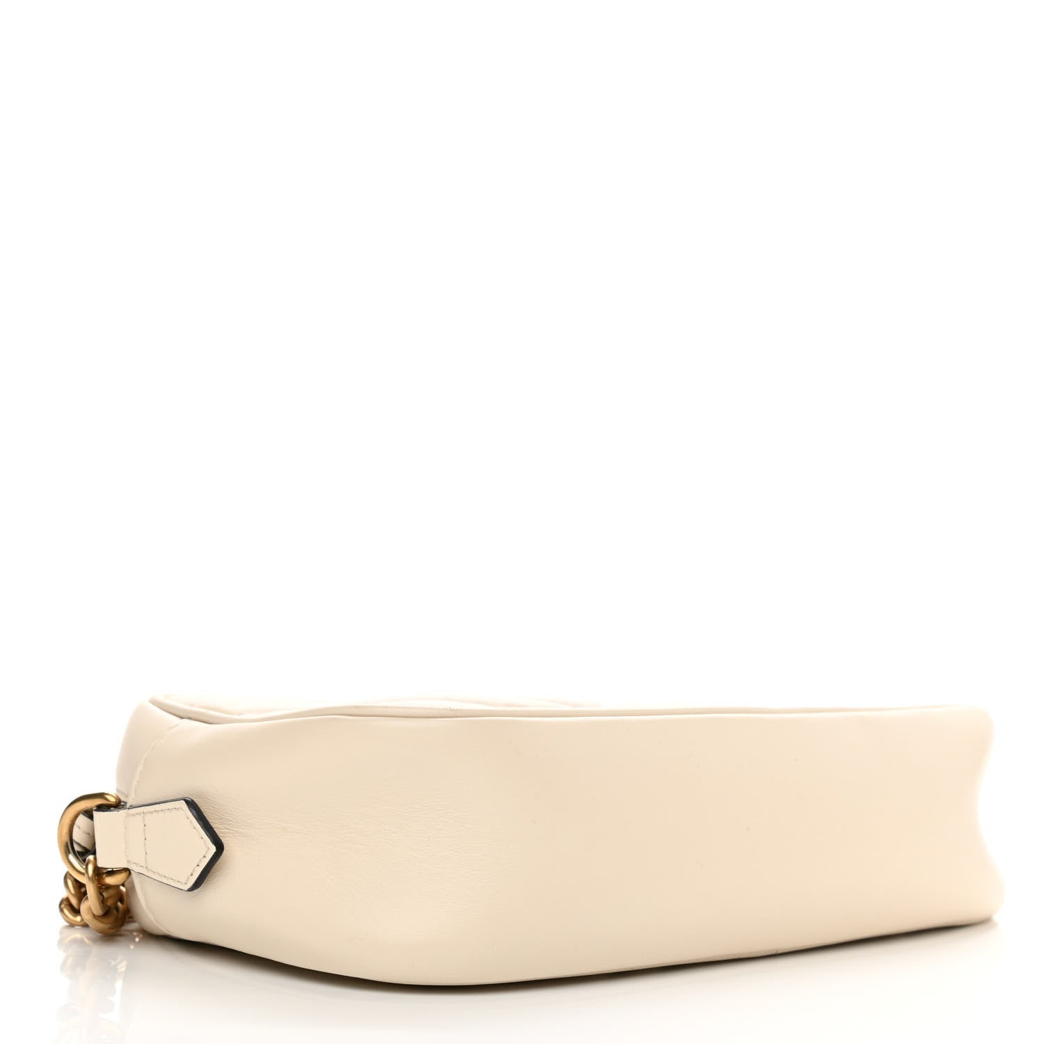 Gucci Calfskin Matelasse Small GG Marmont Chain Shoulder Bag White 4 of 10