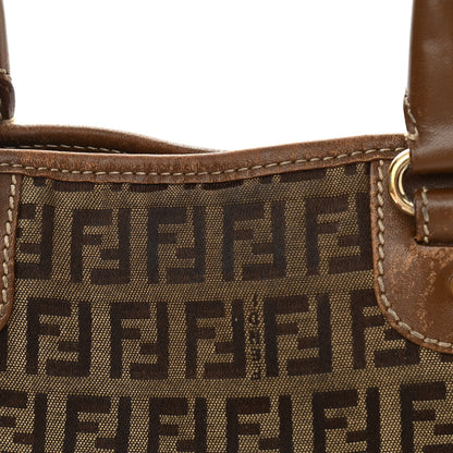 Fendi Zucchino Cuoio Chef Tote Mogano Panna Fango 10 of 13