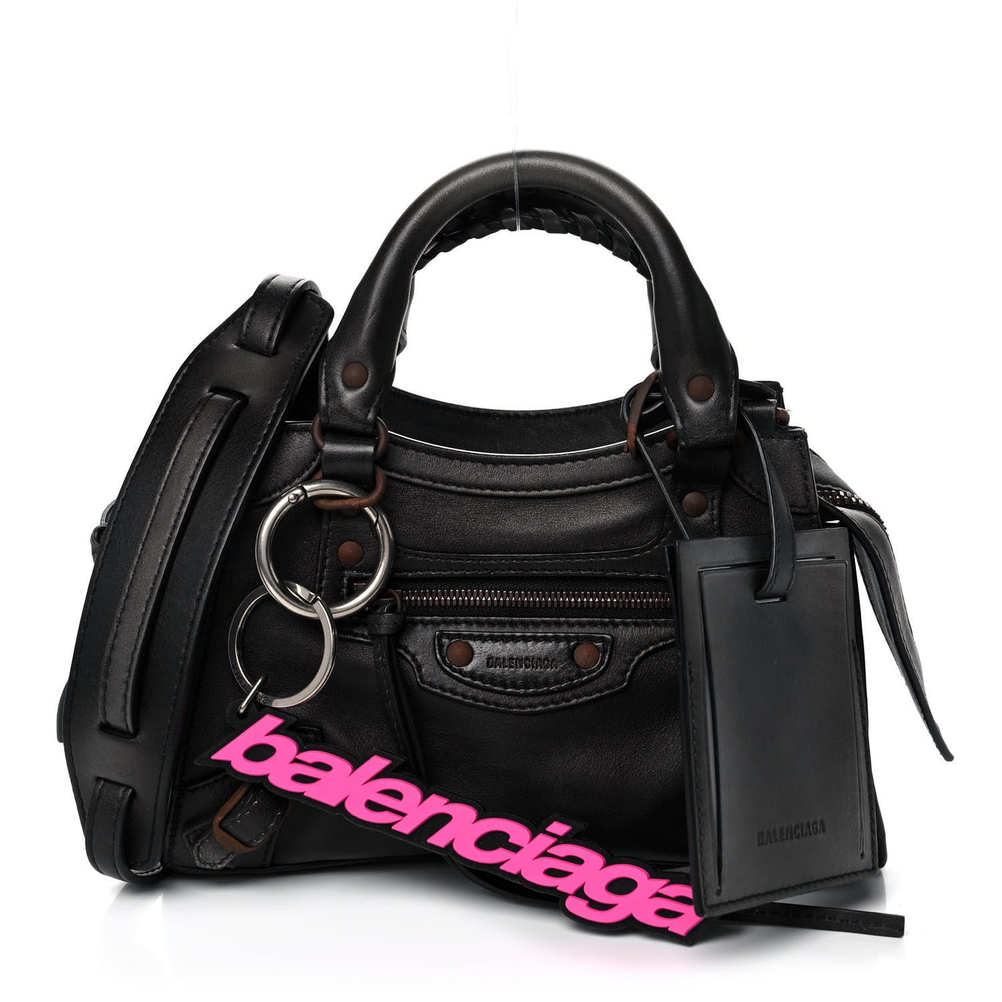 Used Calfskin Rust Hardware Mini Neo Classic City Black
