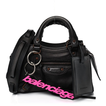 Balenciaga Used Calfskin Rust Hardware Mini Neo Classic City Black 1 of 15