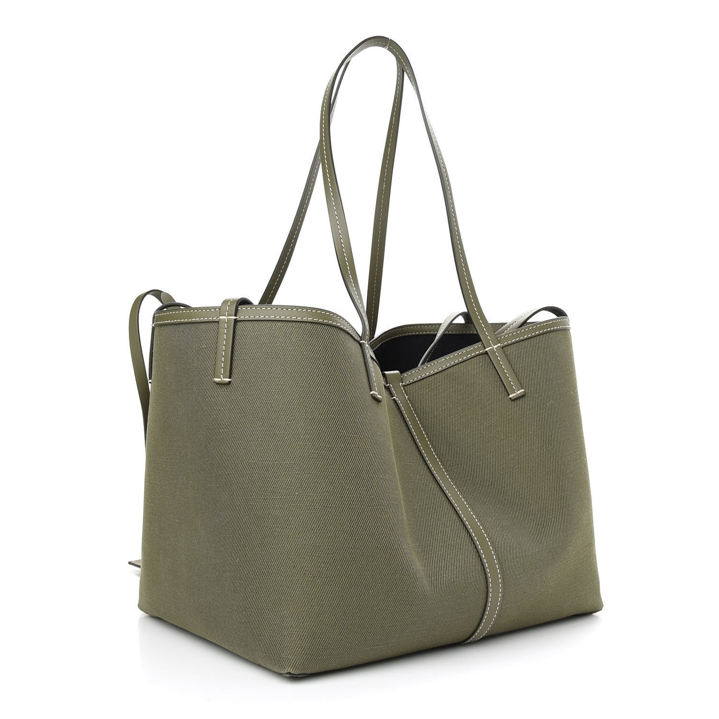 Cotton Canvas Horseferry Print Tote Dark Fern Green