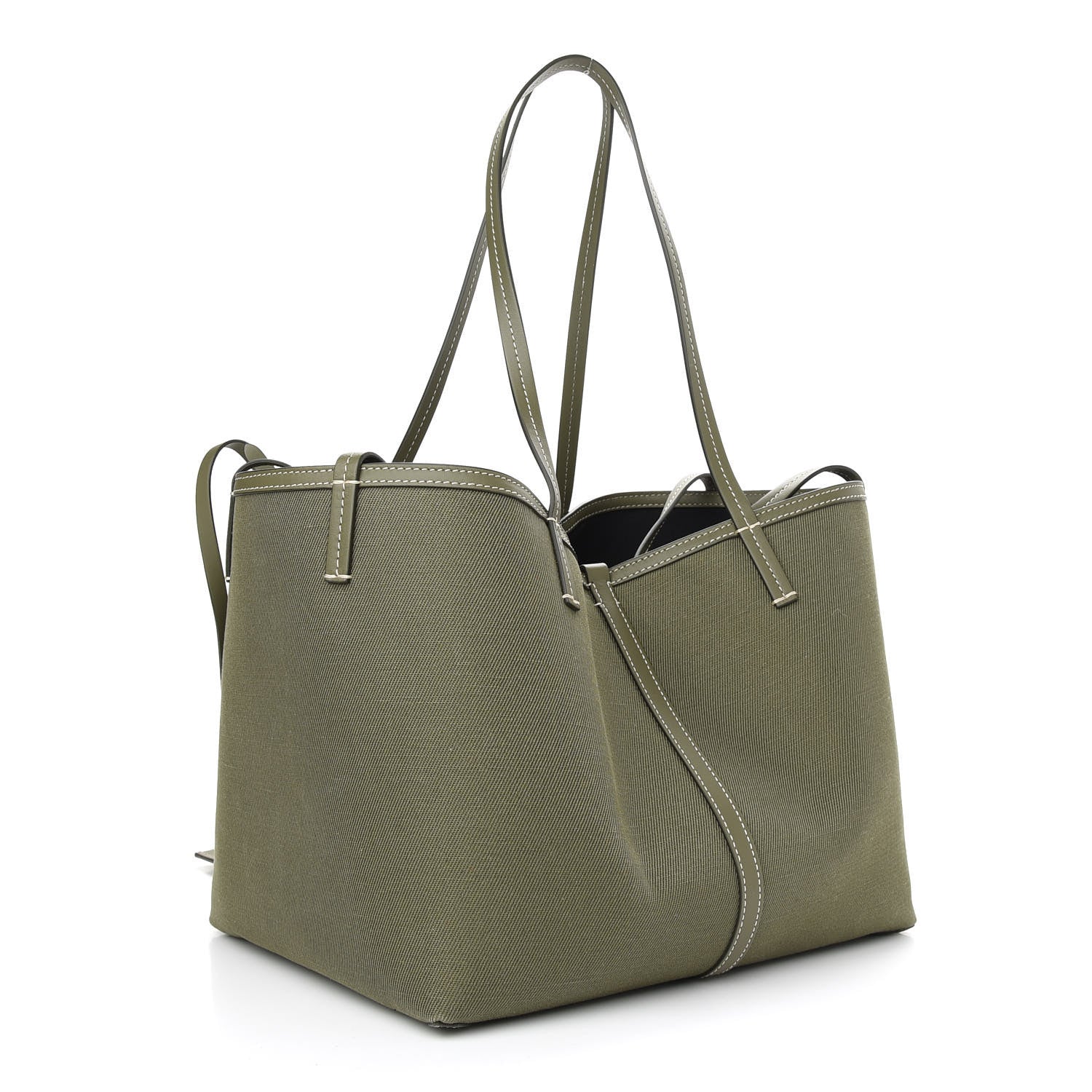 Burberry Cotton Canvas Horseferry Print Tote Dark Fern Green 4 of 9