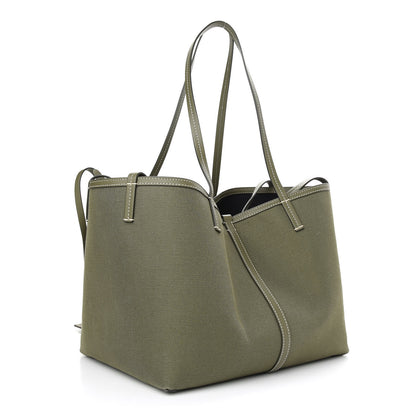 Burberry Cotton Canvas Horseferry Print Tote Dark Fern Green 4 of 9