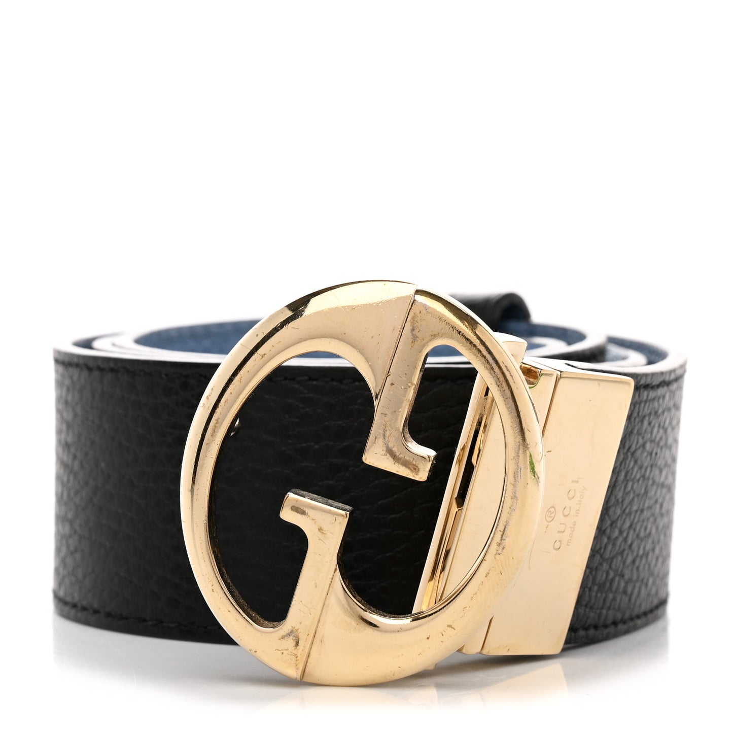 Dollar Calfskin 1973 Reversible Belt 80 32 Black Mineral Blue