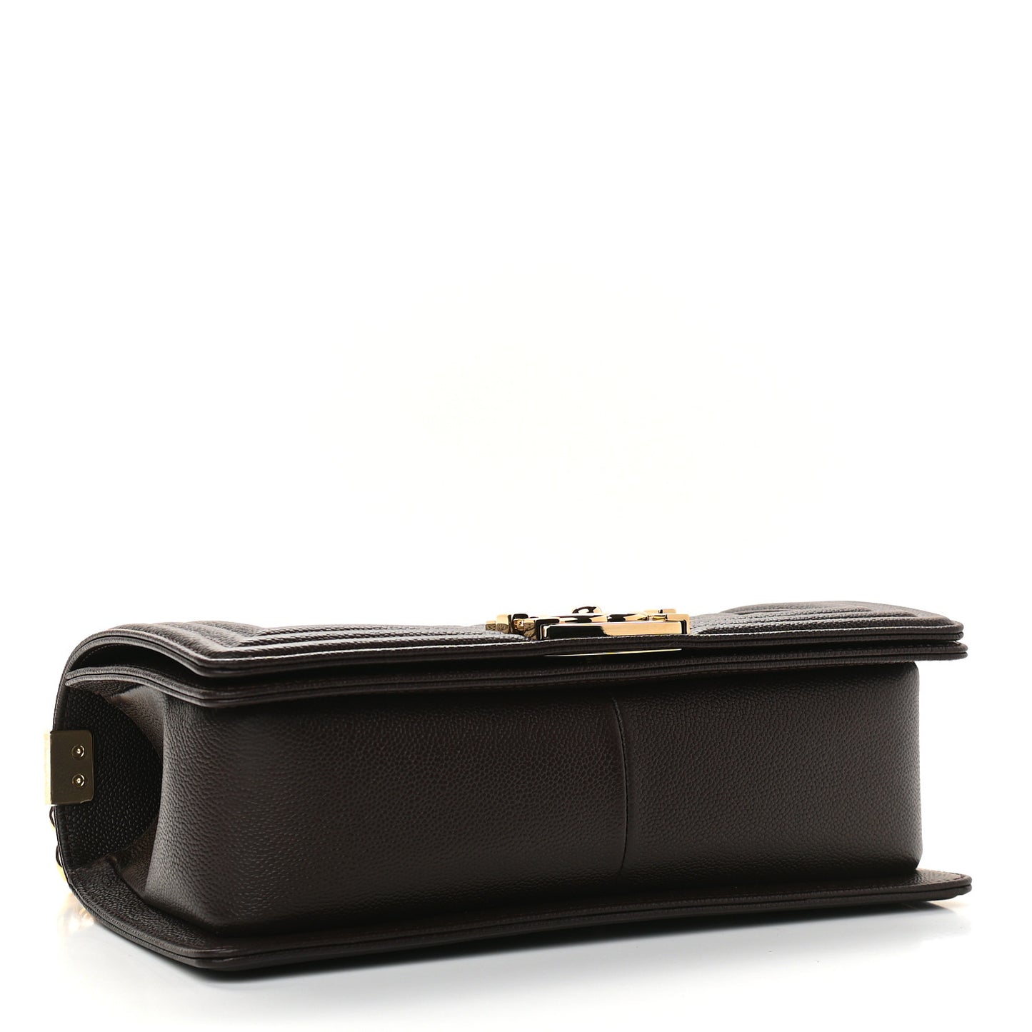Caviar Quilted Medium Boy Flap Dark Brown