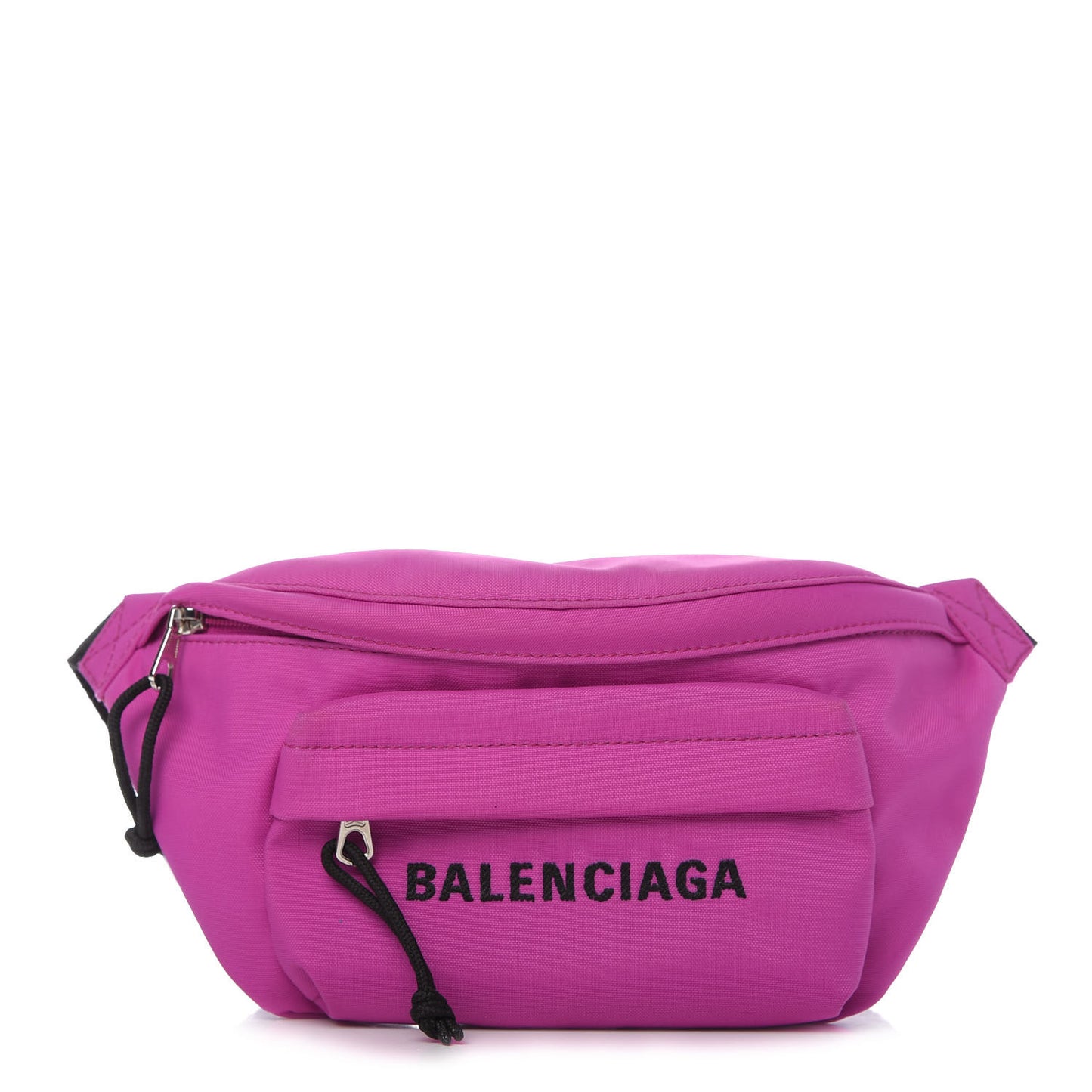 Sport Nylon Logo Embroidered Small Wheel Beltpack Fuchsia Black