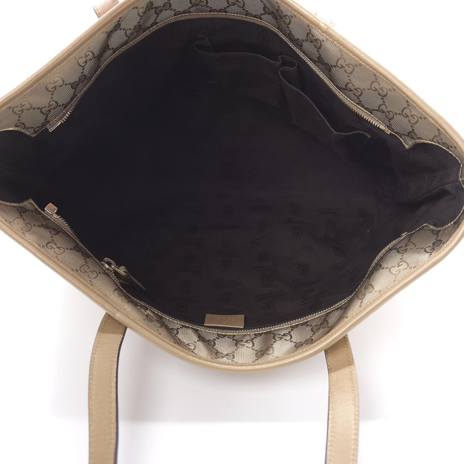 Gucci Imprime Monogram Medium Zippered Shopping Tote Champagne 5 of 14