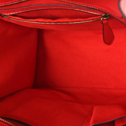 Celine Drummed Calfskin Mini Luggage Coquelicot 5 of 8