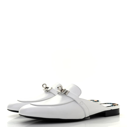 Hermes Calfskin Oz Mules 38.5 White 3 of 8