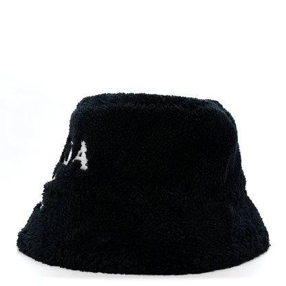 Prada Terry Cloth Logo Embroidered Womens Bucket Hat M Black White 4 of 8