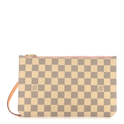 Louis Vuitton Damier Azur Neverfull MM GM Pochette Rose Ballerine 1 of 9