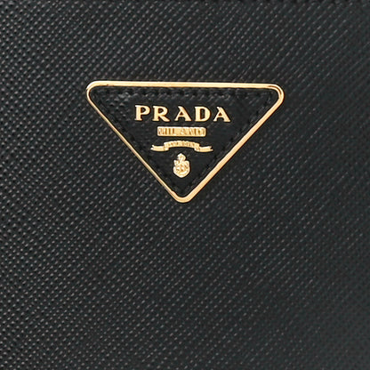 Prada Saffiano Cuir Small Panier Bucket Bag Black Fuoco 8 of 10
