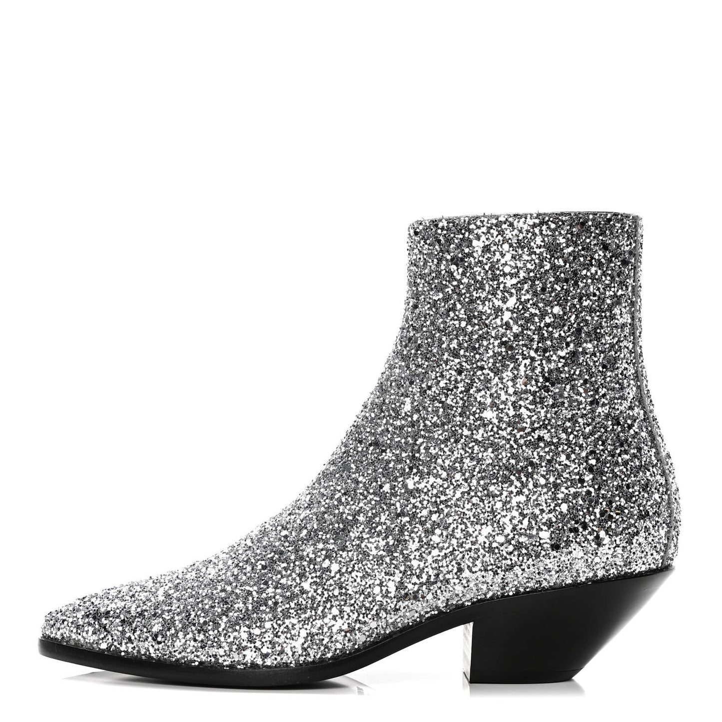 Glitter Calfskin West 45 Boots 36.5 Silver