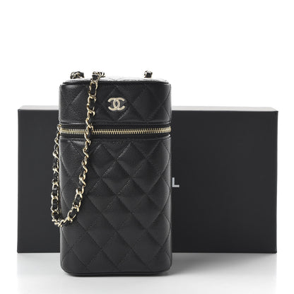 Chanel Caviar Quilted Phone Holder With Chain Black 11 of 11
