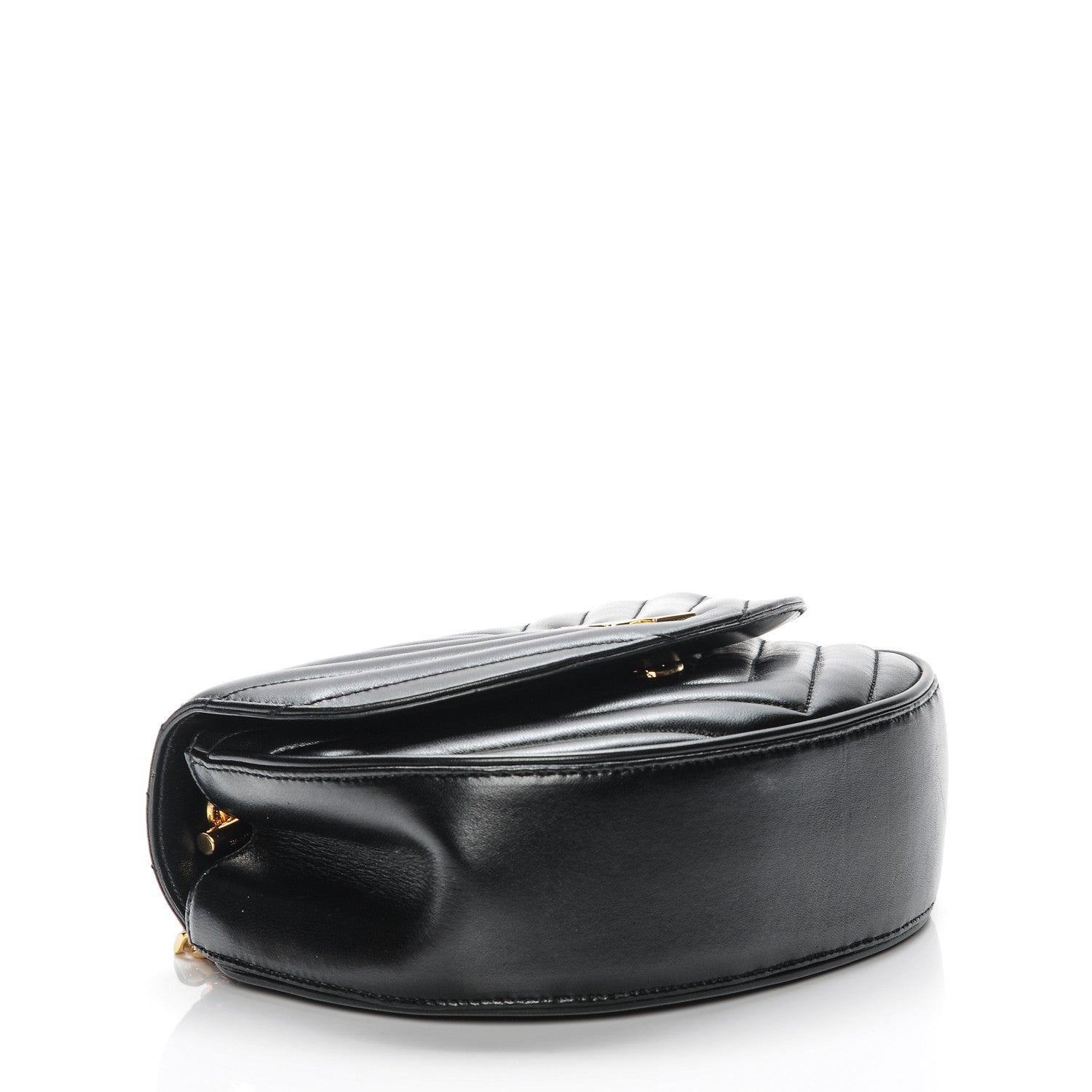 Saint Laurent Lambskin Matelasse Chevron Monogram Bubble Chain Crossbody Black 4 of 6